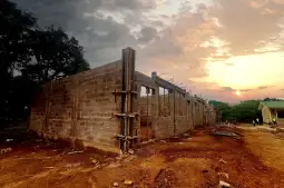 On November 22, 2022, the Masumbu Public Welfare School, built with the assistance of CNMC Deziwa, was under construction