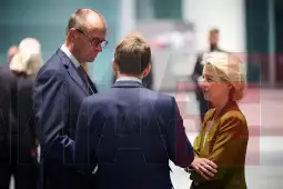 Мерц, Макрон и Фон дер Лајен (ЕБС)