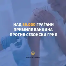 Министерството за здравство информира дека над 50 илјади граѓани примиле вакцина против сезонски грип, а 59 илјади граѓани досега аплицирале за бесплатна вакцинација.