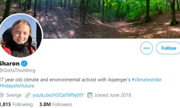 Грета Тунберг го смени името на Твитер во Шерон