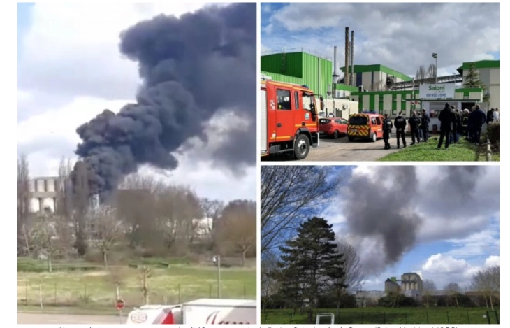 Пожар во фабрика во близина на францускиот град Руан