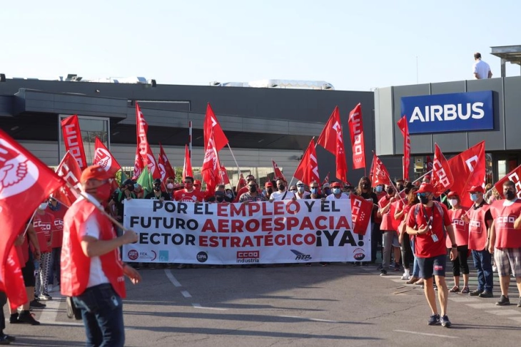 Масовен протест на работниците во „Ербас“ во Шпанија поради најавените отпуштања