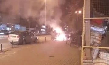 Опожарен контејнер по пиротехничка експлозија, ЈКП Тетово со апел за поголема совесност