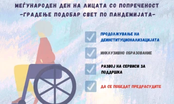 Меѓународен ден на лицата со попреченост: Градење подобар свет по Ковид-19