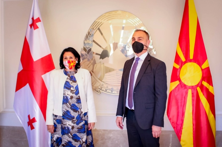 Вицепремиерот Груби оствари средба со претседателката на Грузија, Саломе Зурабишвили