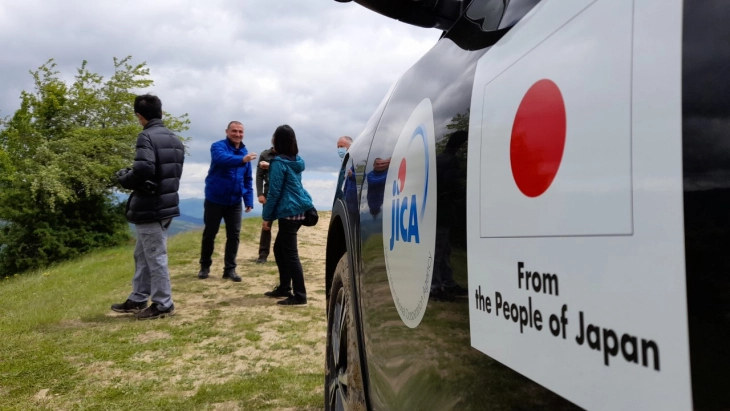 Ангелов и претставници од Јапонска агенција меѓународна соработка во посета на Коџалија, во рамки на проектот за сопирање поројни поплави