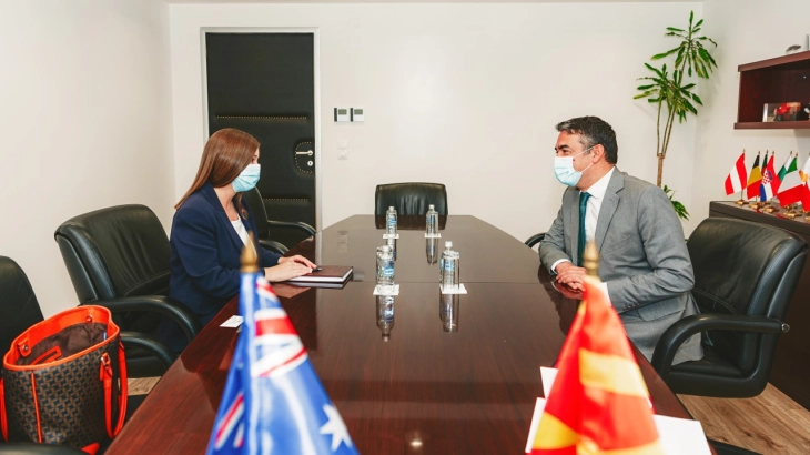 Проштална средба на вицепремиерот Димитров со австралиската амбасадорка Стјуарт