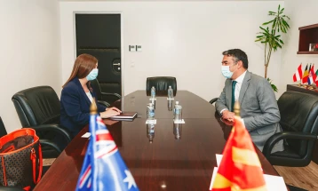 Проштална средба на вицепремиерот Димитров со австралиската амбасадорка Стјуарт