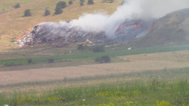 Гореше депонијата во село Пласница