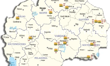Мапа на активни и локализирани пожари во земјава