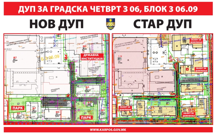 Новиот ДУП за градска четврт 3 06, околу гимназијата „Здравко Цветковски“, денеска на седница на Совет на Општина Карпош