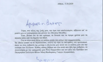 Последната желба на Теодоракис: Овој свет сакам да го напуштам како комунист