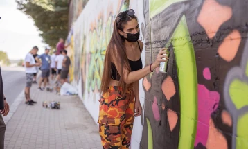 Викендов се одржа акција на цртање графити во Кисела Вода