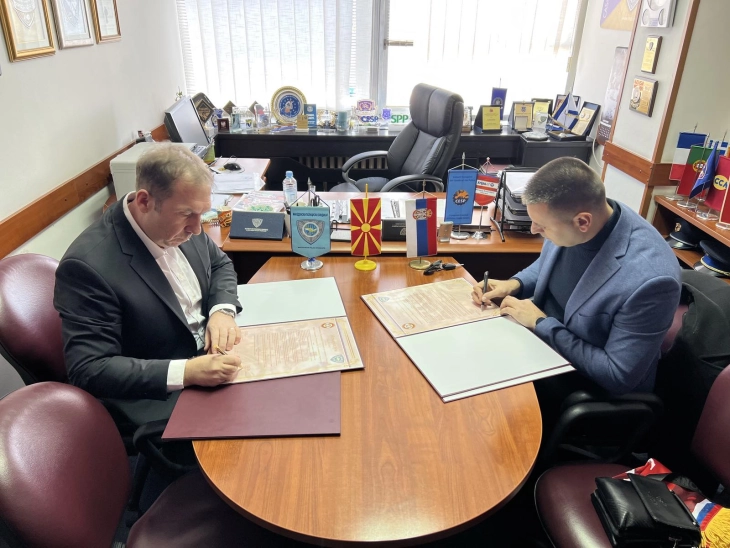 Македонскиот полициски синдикат потпиша Меморандум за соработка со воениот синдикат „Железен полк“ од Србија