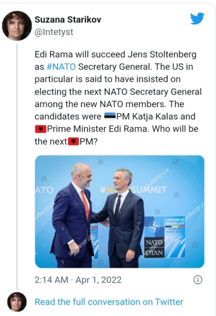 Германска аналитичарка: Еди Рама ќе биде следниот генерален секретар на НАТО