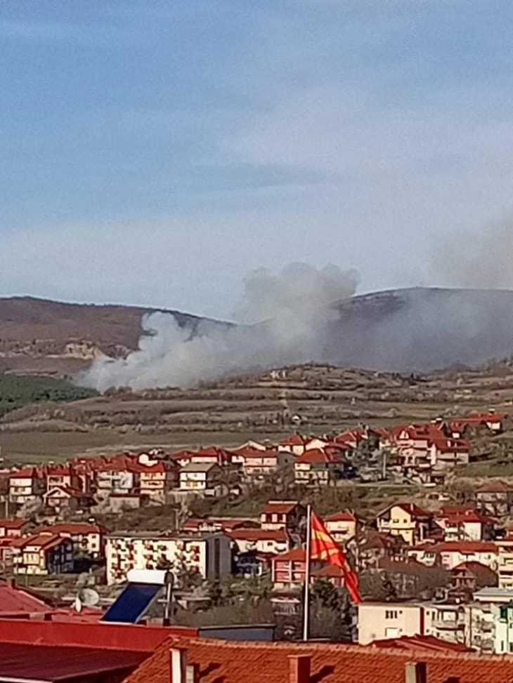 Пожар во атарот на делчевското село Полето