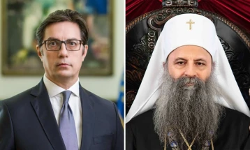 Телефонски разговор на претседателот Пендаровски со српскиот патријарх Порфириј
