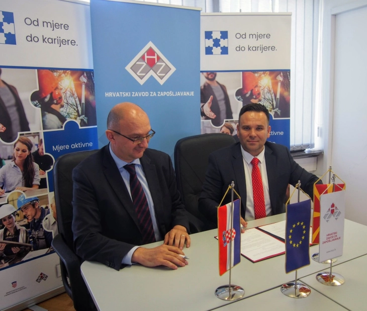 Потпишан меморандум за соработка на Агенцијата за вработување на Северна Македонија и Хрватскиот завод за вработување