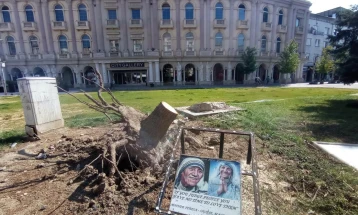 Реакција на Одделот за наследство на Гонџа Бојаџиу - Мајка Тереза по повод откорнувањето на елата на скопскиот плоштад