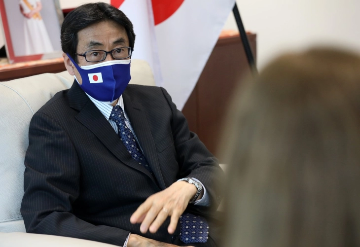 Амбасадорот Савада на церемонија во болницата во Гостивар по повод затворање проект во рамките на јапонската програма