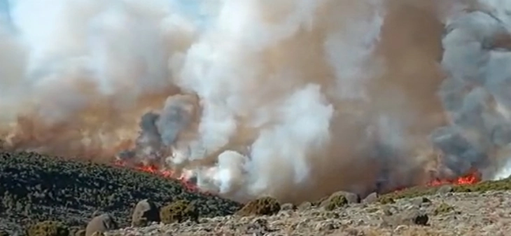 Стотици пожарникари се борат со пожар на планината Килиманџаро во Танзанија