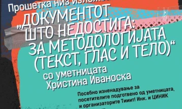 Прошетка низ изложба „Документот што недостига: За методологијата“ на Христина Иваноска