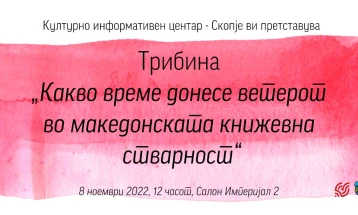 Трибина во КИЦ - „Какво време донесе ветерот во македонската книжевна стварност?“