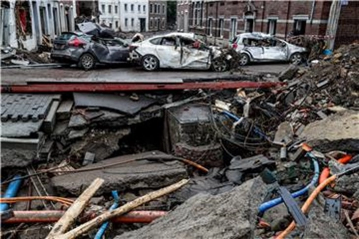 Cars washed away in flooding as powerful storms hit Belgium again