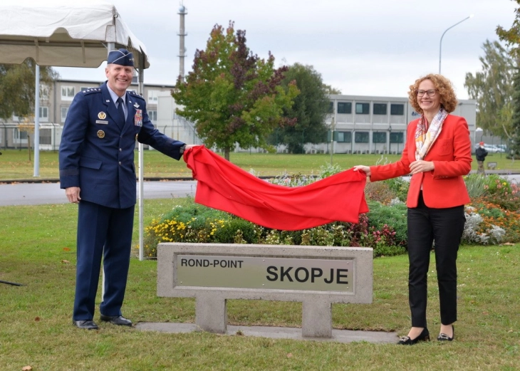 Central roundabout at NATO command named Skopje