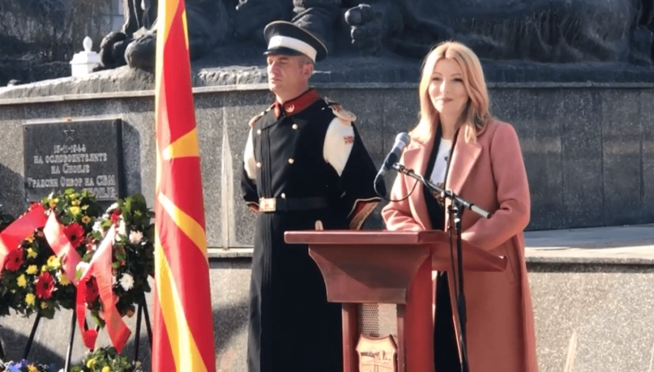 Skopje Mayor Arsovska calls for solidarity and unity on Liberation Day