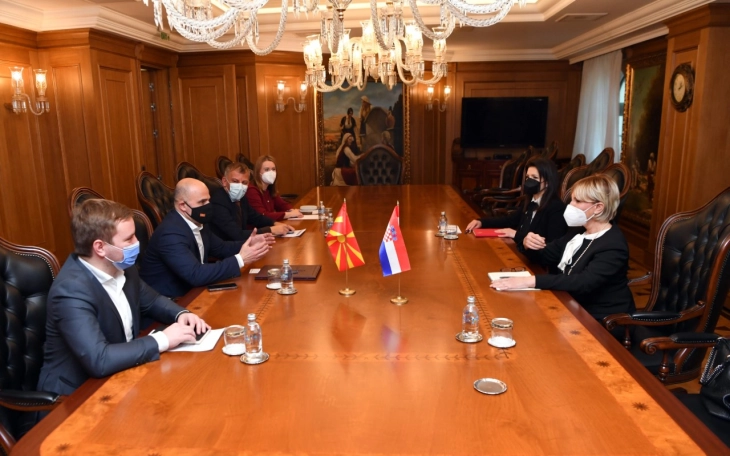 Kovachevski-Tiganj: Croatia supports N. Macedonia’s European perspective