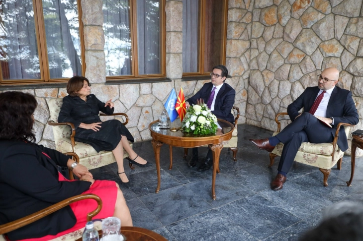 Pendarovski holds meeting with Rosemary DiCarlo, UN Under-Secretary-General for Political and Peace Affairs