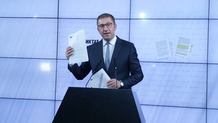 Mickoski: Approval of framework means either bulgarized in EU or outside of EU for good