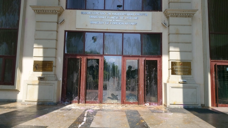 Parliament and MFA buildings damaged after Tuesday’s protests against French proposal