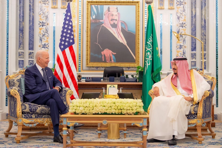Biden fist bumps Saudi crown prince on controversial visit to Jeddah
