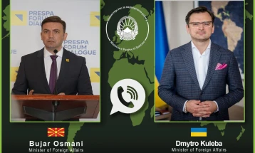 Osmani holds phone call with Kuleba on Ukraine’s Independence Day