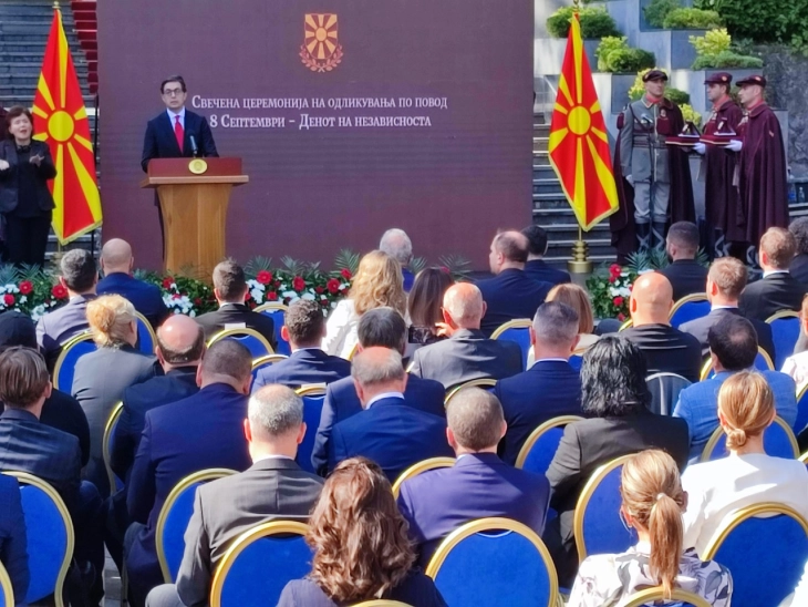 On Independence Day, Pendarovski calls for unity and awareness of common good