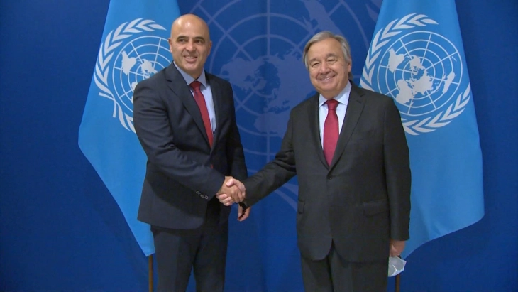 PM Kovachevski meets UN Secretary-General Guterres in New York