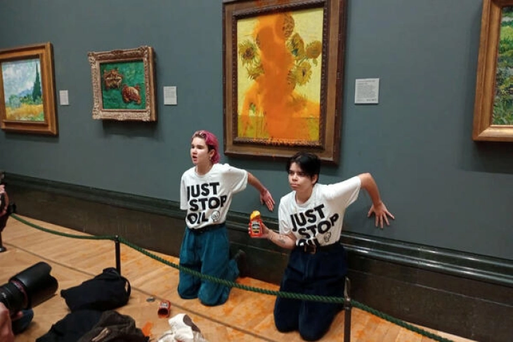 Two protesters arrested for throwing soup on Van Gogh's 'Sunflowers'