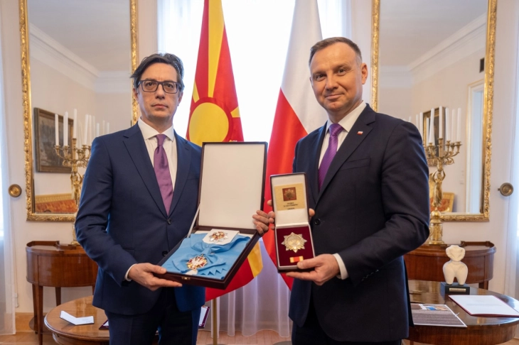 President Stevo Pendarovski awarded with Order of the White Eagle, President Duda awarded “September 8” Order