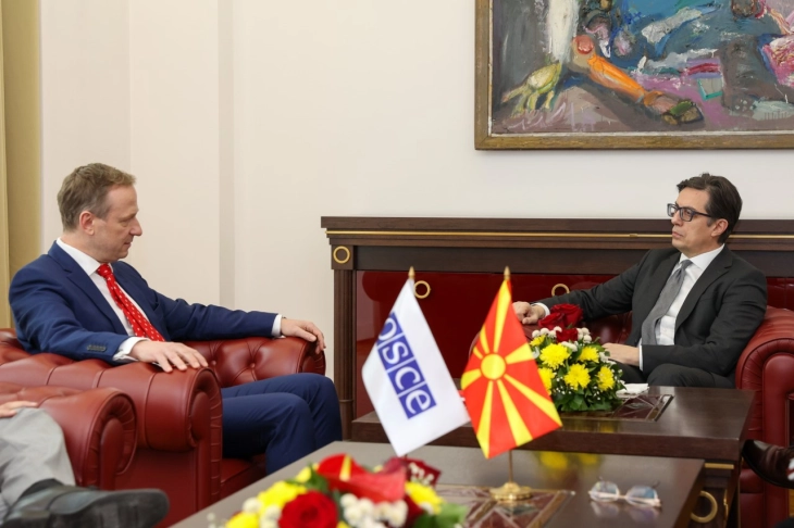 Претседателот Пендаровски се сретна со Килиан Вал, новиот шеф на Мисијата на ОБСЕ во Скопје