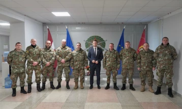 Osmani visits NATO-led Enhanced Forward Presence battle group in Latvia, meets Macedonian troops