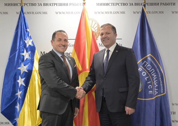 Spasovski, Cikotic reaffirm excellent cooperation between Macedonian and Bosnian police