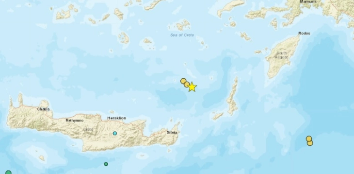 Tërmet me një intensitet prej 5.5 ballë në afërsi të ishullit grek të Kretës