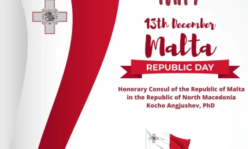 Честитка за Денот на Републиката на Малта од почесниот конзул Кочо Анѓушев