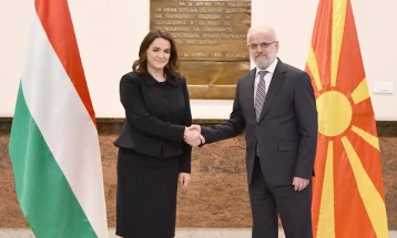 Speaker Xhaferi meets Hungarian President Novák