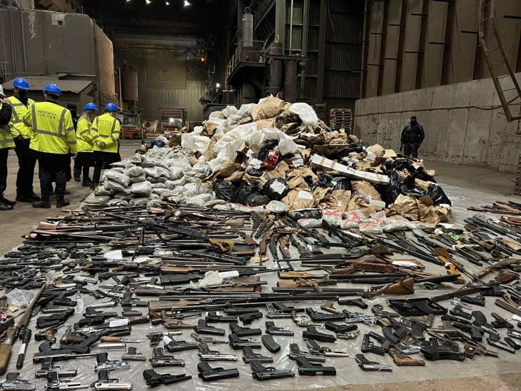 About 1,400 kg of drugs, 270 weapons destroyed after being seized last year