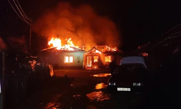 Куќа уништена од удар на гром во охридското село Ливоишта