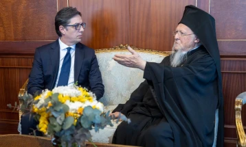 President Pendarovski meets with Ecumenical Patriarch Bartholomew