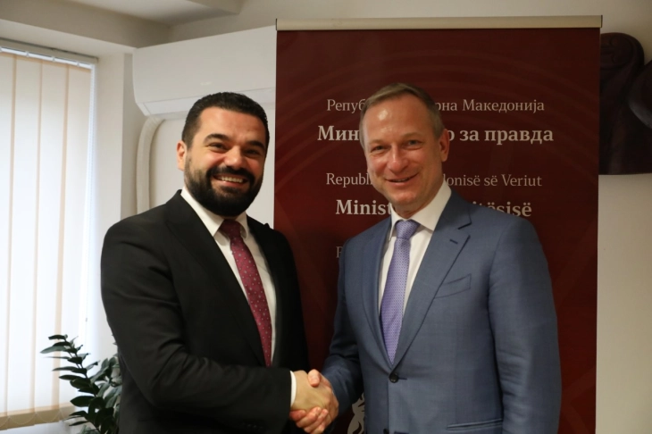 Minister Lloga meets OSCE Ambassador Wahl